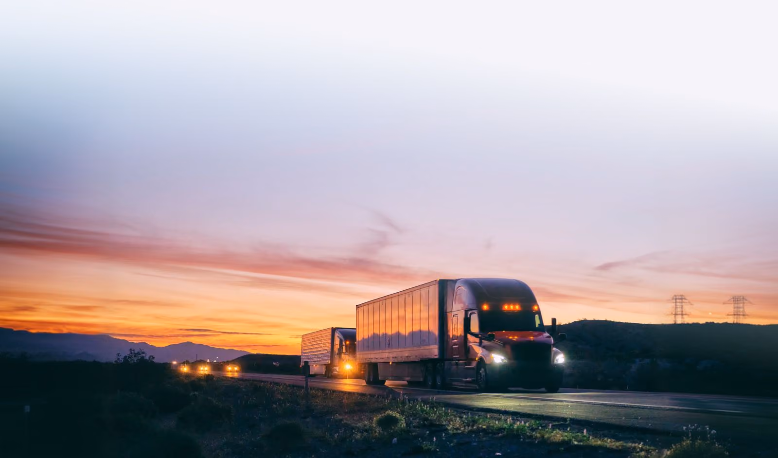 Freight trucks on a highway, from Overroute’s website
